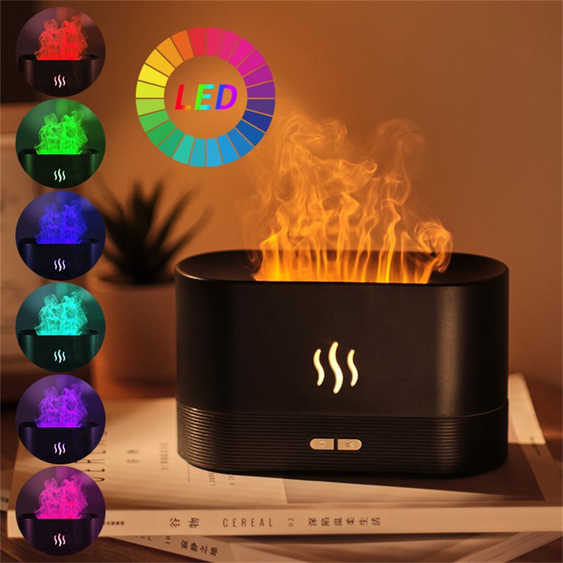 Usb Mini Humidifier with 250ml Water Tank Simulation Flame Aroma Diffuser