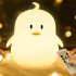 Usb Rechargeable Cute Animal Shape Silicone Night  Light Remote Control Portable Color changing Luminous Soft Multi purpose Baby Lamp Penguin