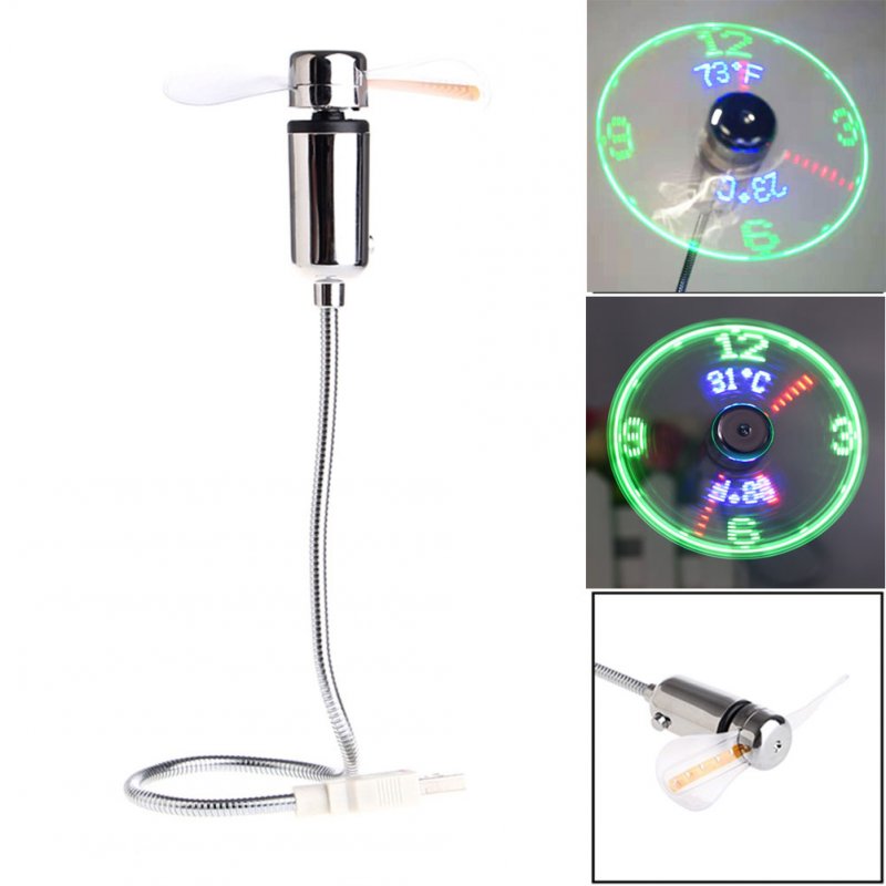 Mini Fan USB Rechargeable with Temperature Display and Led Light