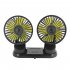 Usb Vehicle Fan Dual Head Powerful 3 speed Adjustable Dashboard Air Outlet High Airflow Fan Car Summer Accessories black