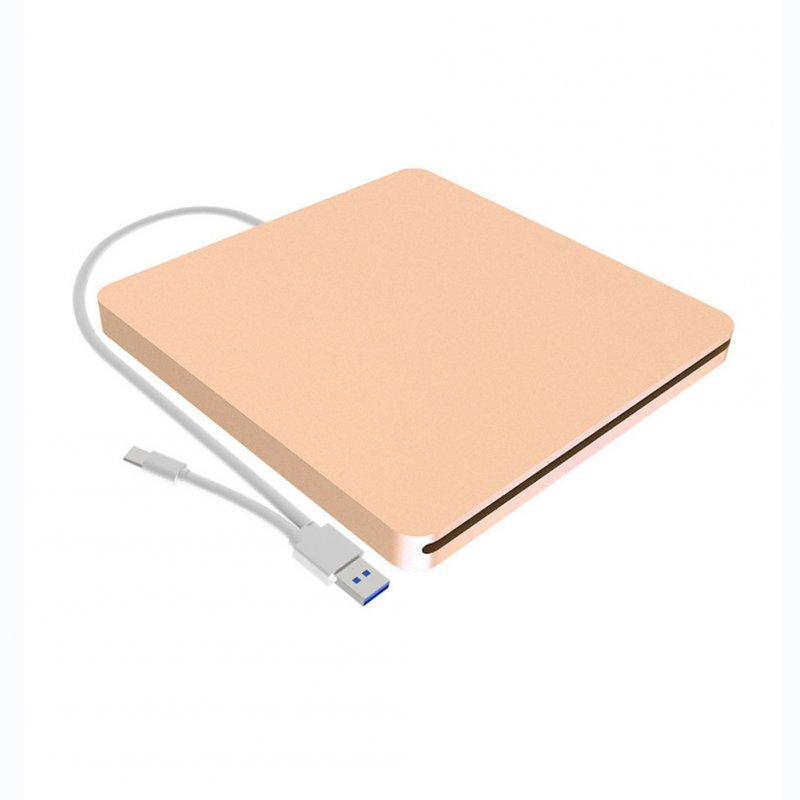 Usb3.0 Type-c External Dvd Drive Slot-loading Type Read-write Recorder For Desktop Notebook gold
