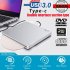 Usb3 0 Type c External Dvd Drive Slot loading Type Read write Recorder For Desktop Notebook silver