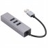 Usb3 0 to Rj45 Network Port Usb Splitter Type c Docking Station Gigabit Network Card 3 Ports Usb3 0 Hub Grey Usb