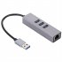 Usb3 0 to Rj45 Network Port Usb Splitter Type c Docking Station Gigabit Network Card 3 Ports Usb3 0 Hub Grey Usb