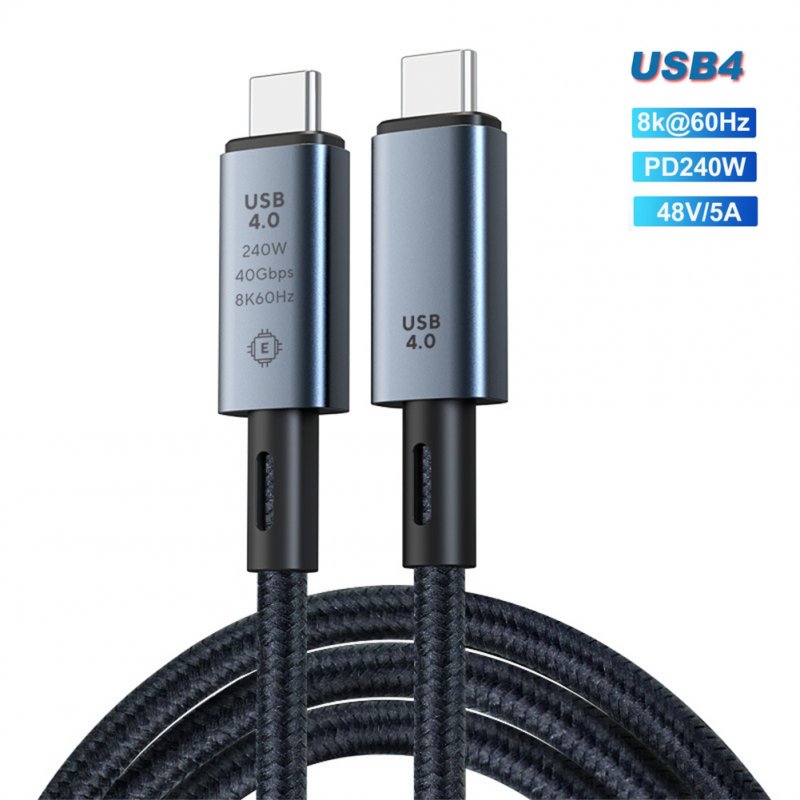 Usb4.0 40gbps Type C To Type C Cable Pd3.1 240w Fast Charging Cable 8k 60hz Compatible For Ps5 Nintendo Switch Ordinary