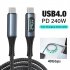 Usb4 0 40gbps Type C To Type C Cable Pd3 1 240w Fast Charging Cable 8k 60hz Compatible For Ps5 Nintendo Switch Ordinary