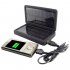 Using this solar battery charger is easy  Before you go out  you can charge the battery in one of three ways  by connecting to your PC via USB cable  through an