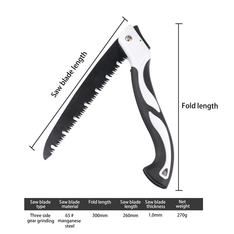 260mm Folding Saw Efficient Chip Removal Lock Design Pocket Pruning Saw for Bone Trees Wood Trimming Cutting