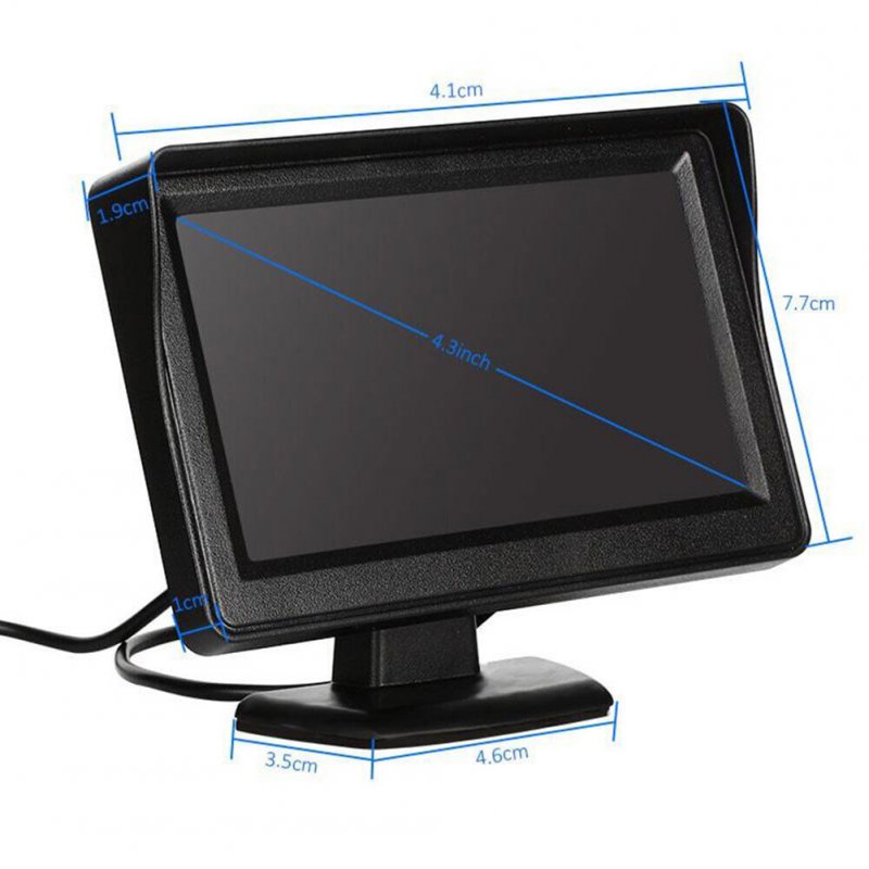 4.3 Inch LCD Display Backup Camera Monitor 8 LED Lights Waterproof for Car SUV Van Truck 