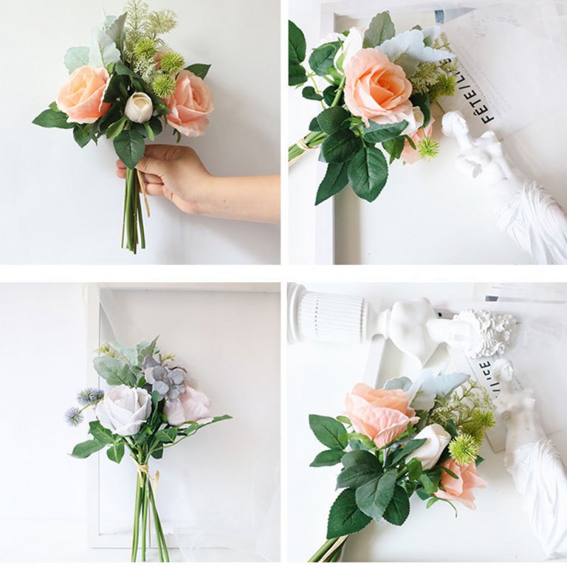 1bunch Fabric Artificial Rose Flower Decorative  Ornament For Wedding Home 