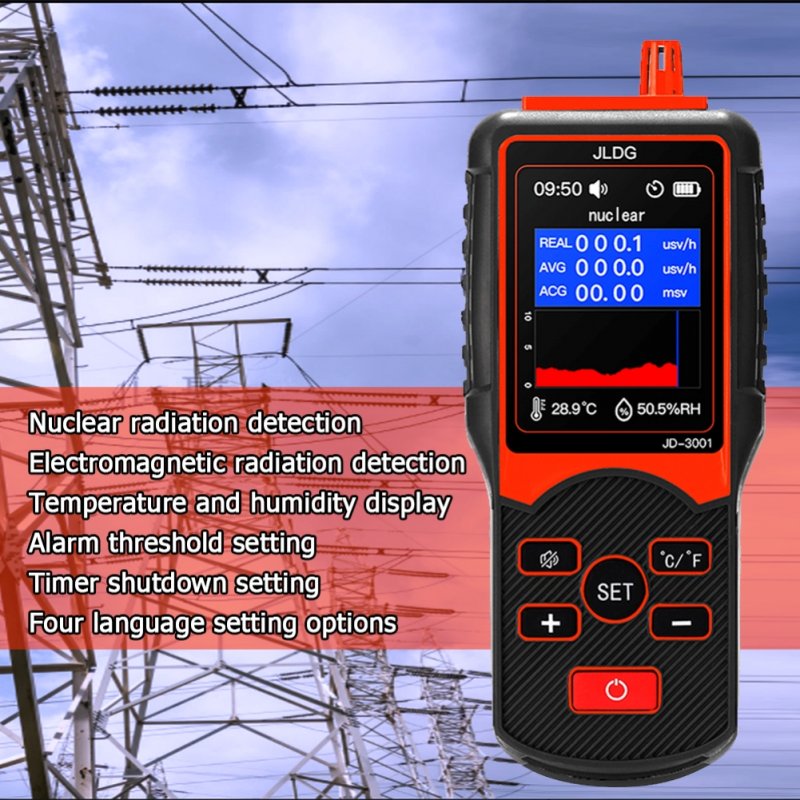 Jd-3001 Geiger Counter Nuclear Radiation Detector Electromagnetic Radiation Detector Geiger Counter