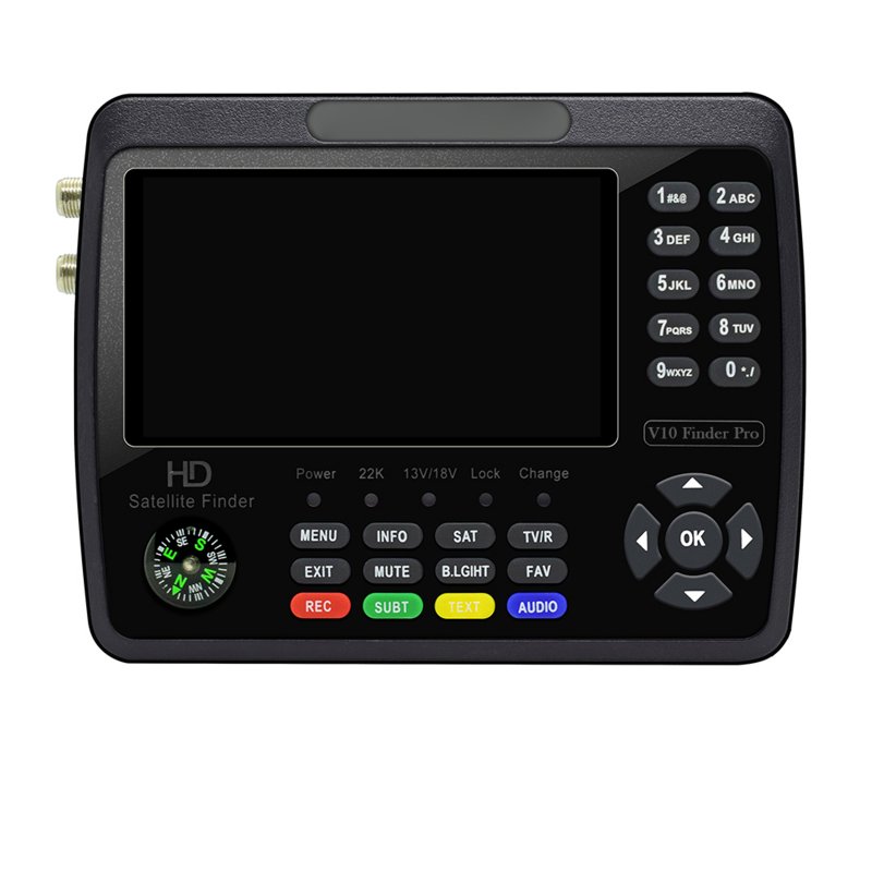 V10 Finder Pro Satellite Finder Signal Meter 1080P H.264/H.265 10 Bit Decoding