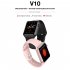 V10 Temperature Smart Watch Smartwatch Fitness Bracelet Activity Tracker Waterproof Heart Rate Monitor Pink