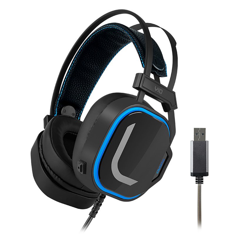 V10 Wired Headset With Microphone Usb7.1 Stereo Lightweight Colorful Rgb Gaming Headphones For Cf Eating-chicken Black