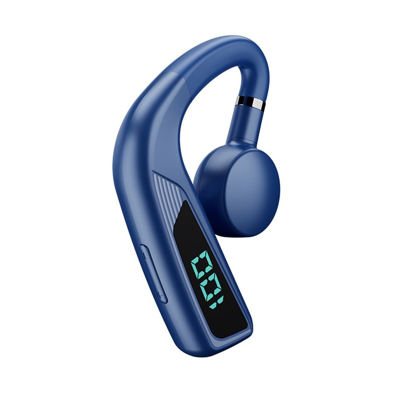 V18 Bluetooth-compatible Headset Bone Conduction Hanging Ear Type Business Sports V5.2 Wireless Headphones With Power Digital Display blue