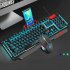 V200 Cool Multicolor Backlit Wired Mechanical Hand Feeling Gaming Keyboard Mouse Suit 0 9 Camouflage