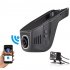 V24B Hidden Dashcam WIFI Car DVR Dash Cam Full HD Front 1080P Rear 720P Dual Lens Driving Recorder Video Recording Dash Camera black