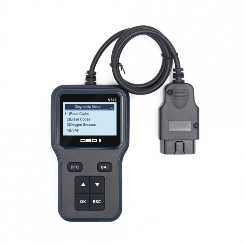 V322 Code Reader Lcd Display Obd Handheld Multilingual Fault Detector