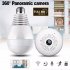 V380 Bulb Shaped Wireless Camera WIFI Remote Monitoring Network Camera Mobile Phone Home 360 Degree Panoramic Monitor 1 3 million  960P  pixels