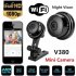 V380 Mini Camera HD Wireless Camcorder Household  Monitor Indoor Video Recording Motion Detection Smart Surveillance Device with stand