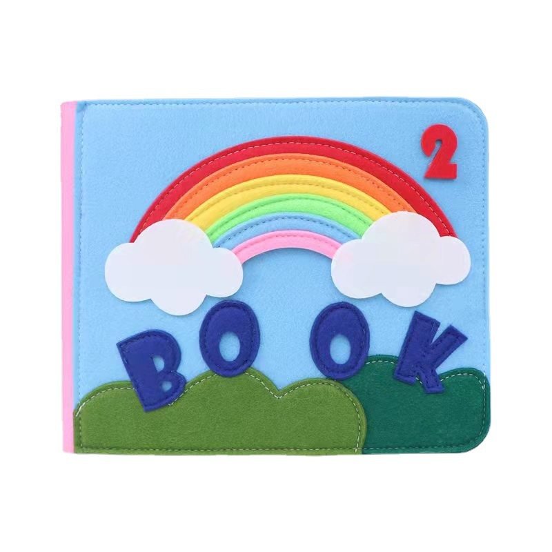 Baby Busy Book Colorful Rainbow DIY Book Sensory Board Educational Activities For Learning Fine Motor Skills For Girls Boys 