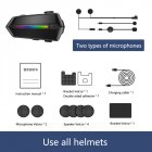 V5.3 Motorcycle Helmet Headset Intelligent Voice Assistant System Motorcycle Helmet Speaker 1000mAh Battery Rechargeable Noise Reduction IPX6 Waterproof As shown