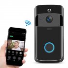 V5 Wireless Smart Video Doorbell Camera HD Wifi Doorbell Human Detection Anti Theft Alarm Doorbell Camera Black