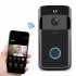 V5 Wireless Smart Video Doorbell Camera HD Wifi Doorbell Human Detection Anti Theft Alarm Doorbell Camera Black