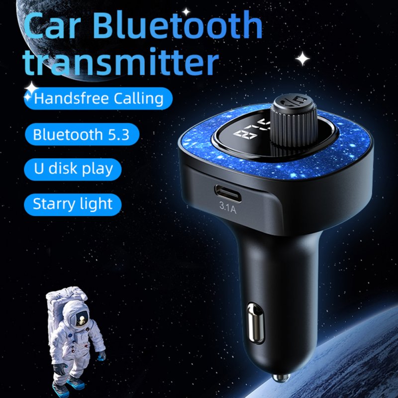 Handsfree Call Car Charger FM Transmitter With Light Dual USB Port Charger Mp3 Audio Music Stereo Adapter For All Smartphones 