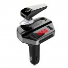 V6 Bluetooth-compatible Wireless Car Fm Transmitter Usb Charger Adapter Mp3 Player Hands-free Calling Headset black