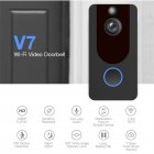 V7 Hd 1080p Smart Wifi Video Doorbell Camera Visual Intercom Night Vision Ip Door Bell Wireless Security Camcorder black