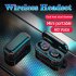 V7 TWS Bluetooth 5 0 Headphones Earphone Wireless Headset With LED Digital Display  black