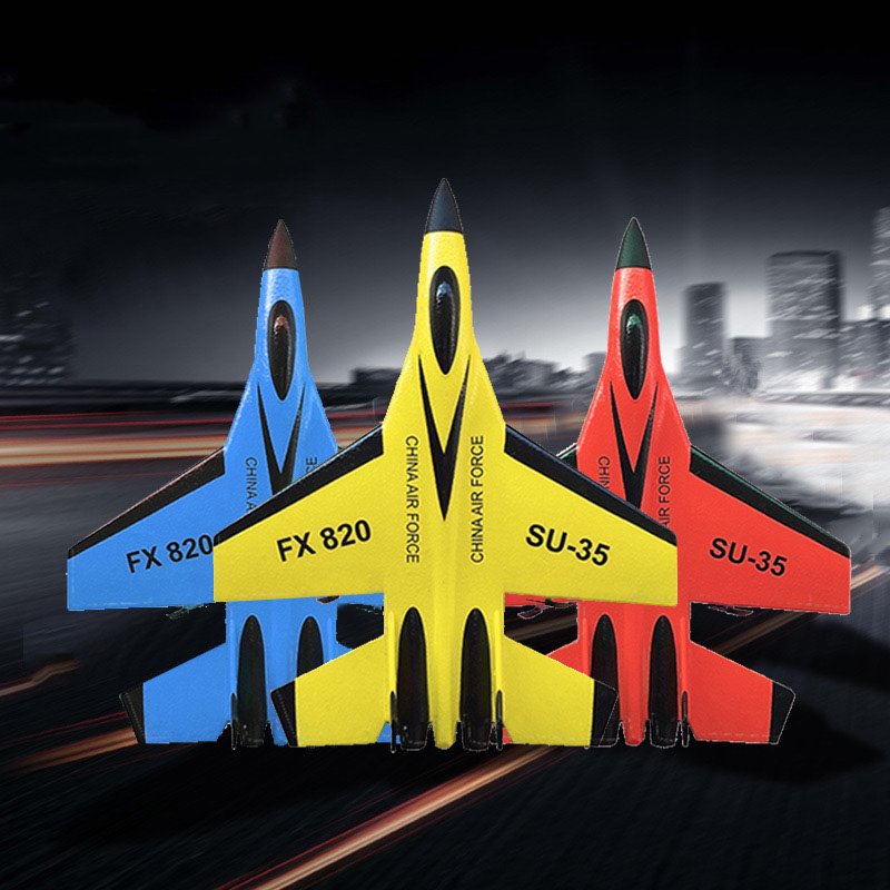 Fx820 2.4g Remote Control Fighter Su35 Fixed-wing Glider Foam Aircraft Electric Aircraft Toys Red