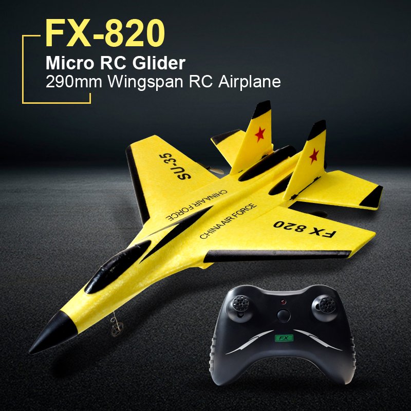 Fx820 2.4g Remote Control Fighter Su35 Fixed-wing Glider Foam Aircraft Electric Aircraft Toys Red