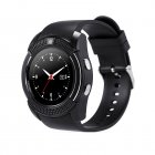 V8 Men Women Smart Watch Sleeping Monitoring Pedometer With 1.22 Inch Round Screen HD Camera Fitness Watch black