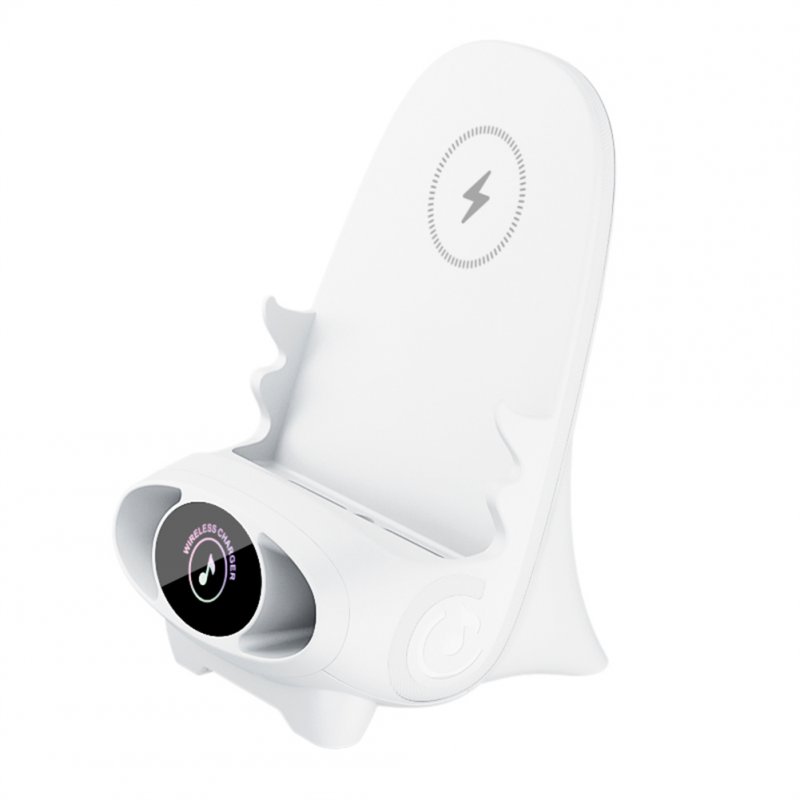 V8 Wireless Fast Charging Charger Stand Holder Unique Mini Chair Shape Ergonomic Mobile Phone Desktop Station White