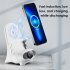 V8 Wireless Fast Charging Charger Stand Holder Unique Mini Chair Shape Ergonomic Mobile Phone Desktop Station White