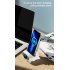 V8 Wireless Fast Charging Charger Stand Holder Unique Mini Chair Shape Ergonomic Mobile Phone Desktop Station White