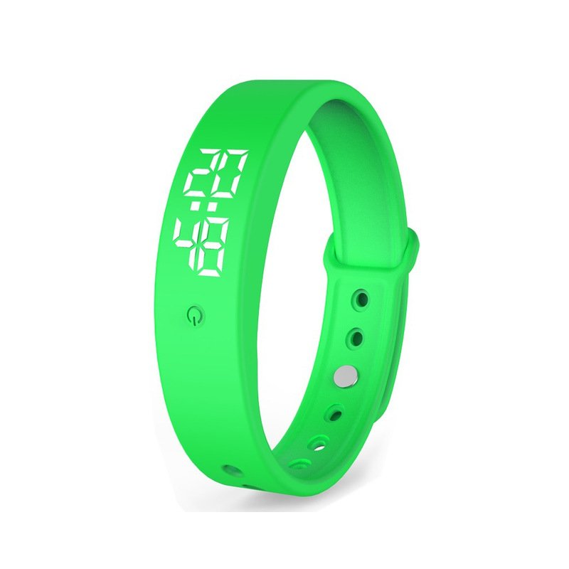 V9 Smart Temperature Measurement Bracelet Waterproof Intelligent Vibration Reminder Monitoring Body Temperature Timer green