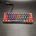 V900 Gaming Keyboard 61 Keys Wired Computer Keyboard With Colorful LED Backlight Keyboard For Laptop PC Tablet Red black mixed color light