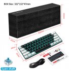 V900 Gaming Keyboard 61 Keys Wired Computer Keyboard With Colorful LED Backlight Keyboard For Laptop PC Tablet White black blue light