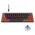V900 Gaming Keyboard 61 Keys Wired Computer Keyboard With Colorful LED Backlight Keyboard For Laptop PC Tablet Red black mixed color light