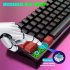 V900 Gaming Keyboard 61 Keys Wired Computer Keyboard With Colorful LED Backlight Keyboard For Laptop PC Tablet Red black mixed color light