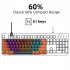 V900 Gaming Keyboard 61 Keys Wired Computer Keyboard With Colorful LED Backlight Keyboard For Laptop PC Tablet White black blue light