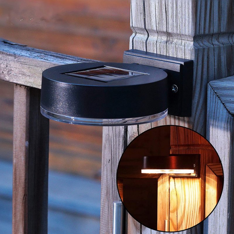 Outdoor Solar Wall Lamp 2-color Outdoor Waterproof Energy Saving Wall Mounted Garden Fence Lights Black