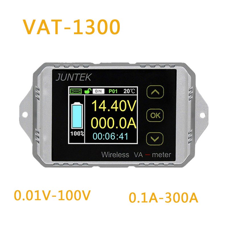 VAT1300 100V 300A Wireless Voltage Current Meter Car Battery Monitoring