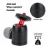 VELEDGE 360   Rotatable Mini Gimbal Tripod Ball Head Mount with 3 8 to 1 4 Adapter black red