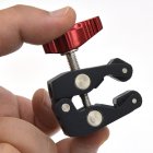 VELEDGE Multi function Ball Head Clamp Ball Mount Clamp Magic Arm Super Clamp w  1 4  20 Thread for GPS Phone Monitor Video Light red