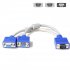 VGA Monitor Y Splitter Cable VGA 1 Male to Dual 2 VGA Female Adapter Converter Video Cable for Screen Duplication  white