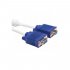 VGA Monitor Y Splitter Cable VGA 1 Male to Dual 2 VGA Female Adapter Converter Video Cable for Screen Duplication  white